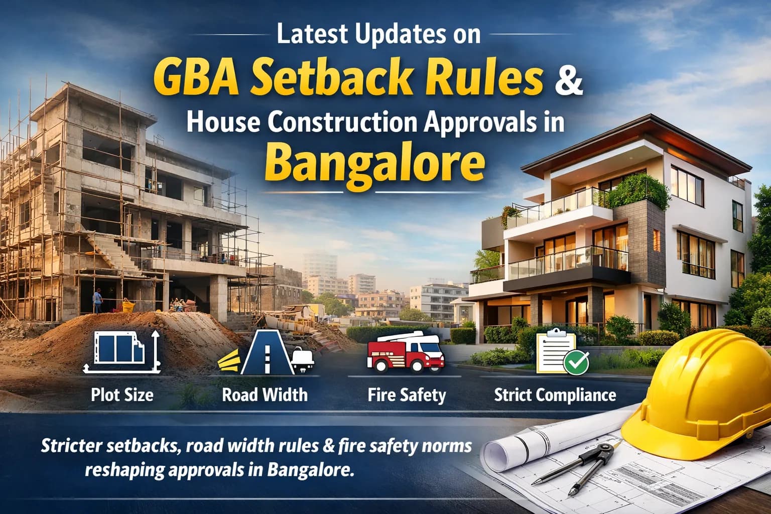 Updated GBA setback rules for house construction projects in Bangalore