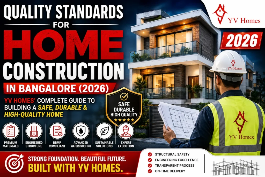 Quality Standards for Home Construction in Bangalore (2026): Complete Guide to Building a Safe, Durable & High-Quality Home