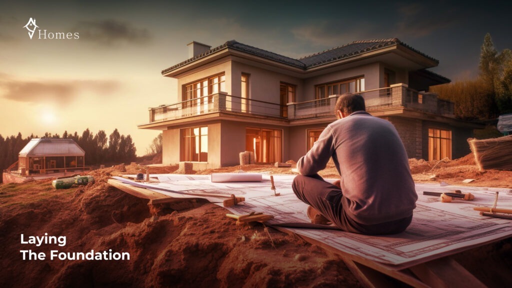 Laying the Foundation of house construction process