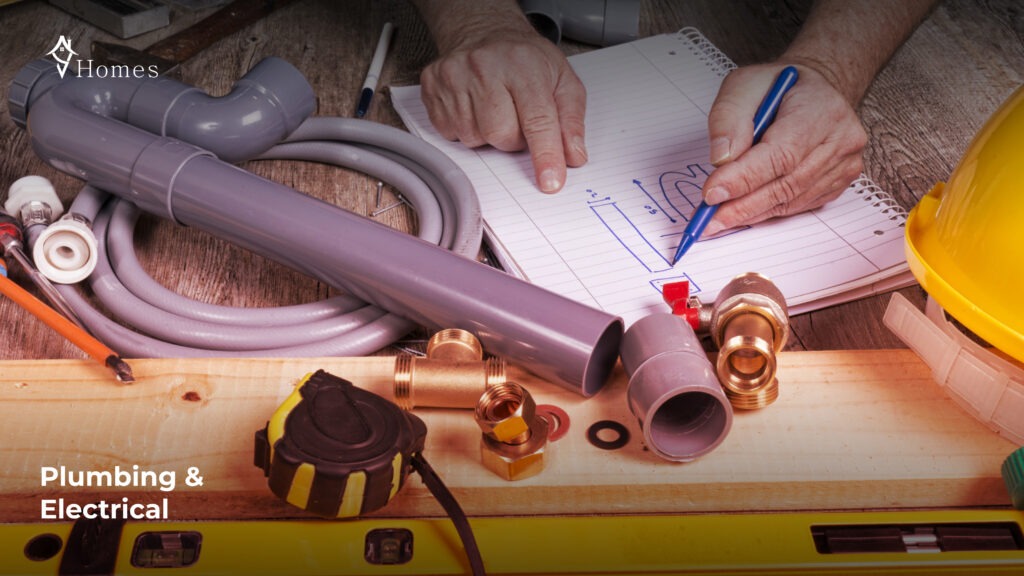 Plumbing & Electrical of house construction process